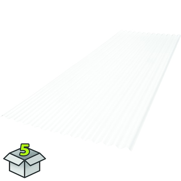 Sunsky 6 ft. 2.67 LP Polycarbonate Roof Panel in Clear, 5PK